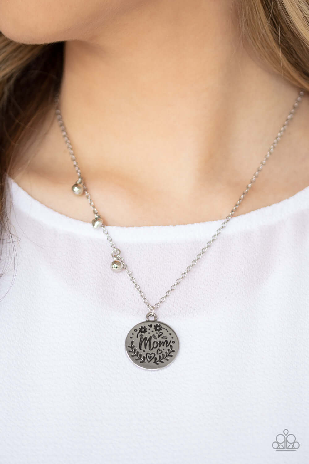 Paparazzi Accessories ✽ Mom Mantra - Silver Necklace✽Flat Rate Ship $4.50✽ - Image #2