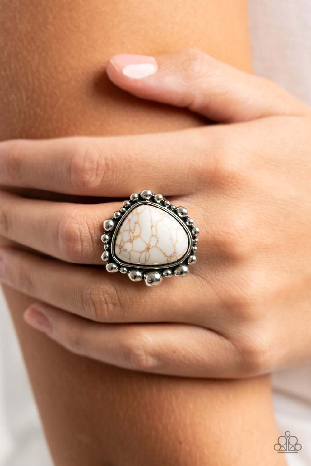 Paparazzi Accessories ❋Dont DWELLER on It - White Ring❋ Flat Rate Ship $4.50❋ - Image #2