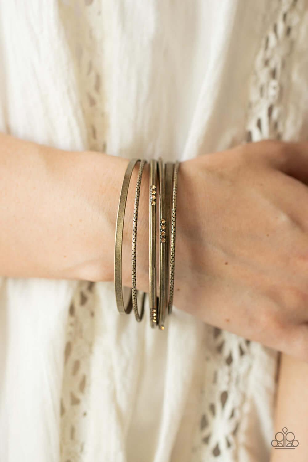 Paparazzi Accessories ❋Lock, STACK, and Barrel - Brass Bracelet❋ Flat Rate Ship $4.50❋ - Image #2