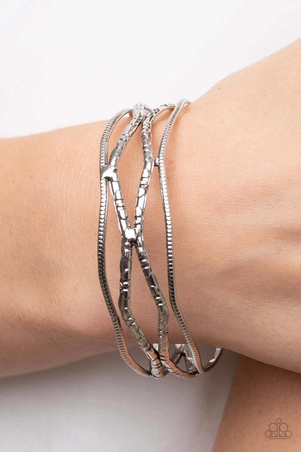 Paparazzi Accessories ❋A Narrow ESCAPADE - Silver Bracelet❋ Flat Rate Ship $4.50❋ - Image #2