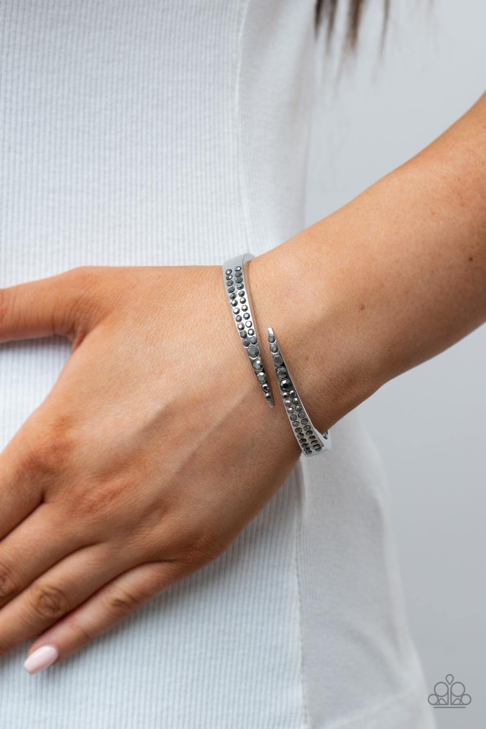 Paparazzi Accessories ❋Sideswiping Shimmer - Silver Bracelet❋ Flat Rate Ship $4.50❋ - Image #2