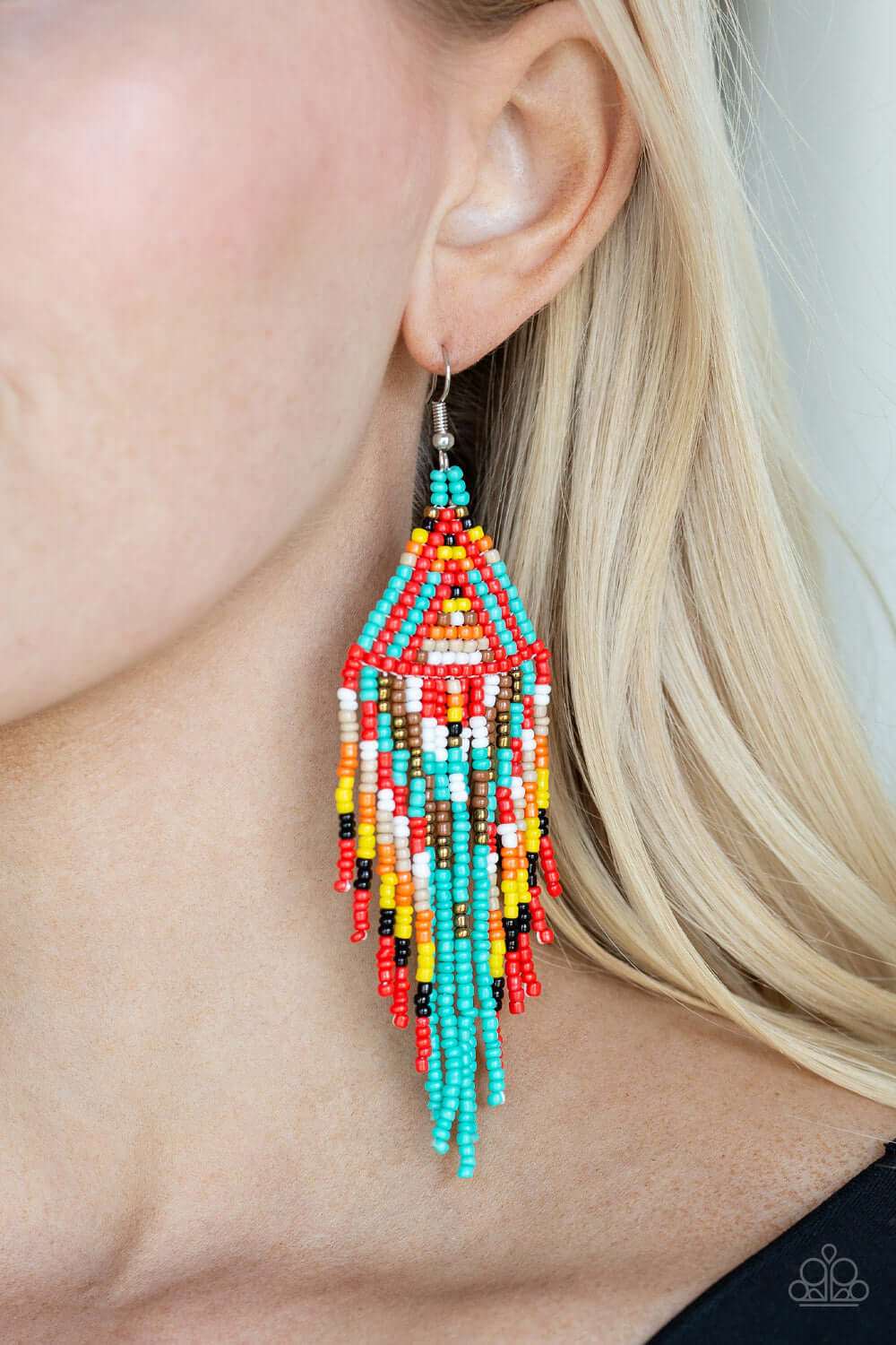 Paparazzi Accessories ✽ Boho Blast - Blue Earrings✽Flat Rate Ship $4.50✽ - Image #2