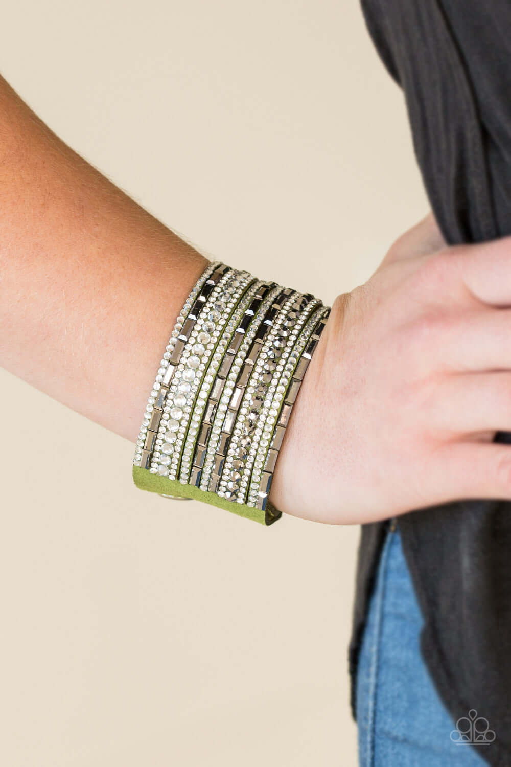 Paparazzi Accessories ✽ Wham Bam Glam - Green Bracelet✽Flat Rate Ship $4.50✽ - Image #2