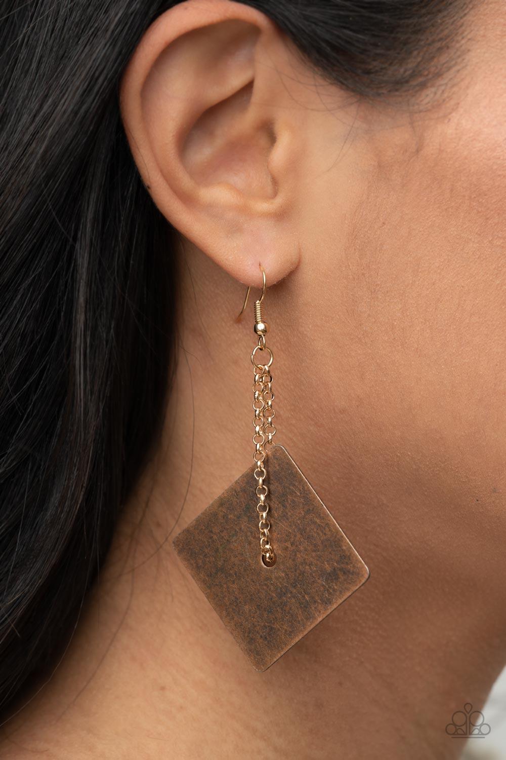Paparazzi Accessories ❋Block Party Posh - Copper Earrings❋ Flat Rate Ship $4.50❋ - Image #2