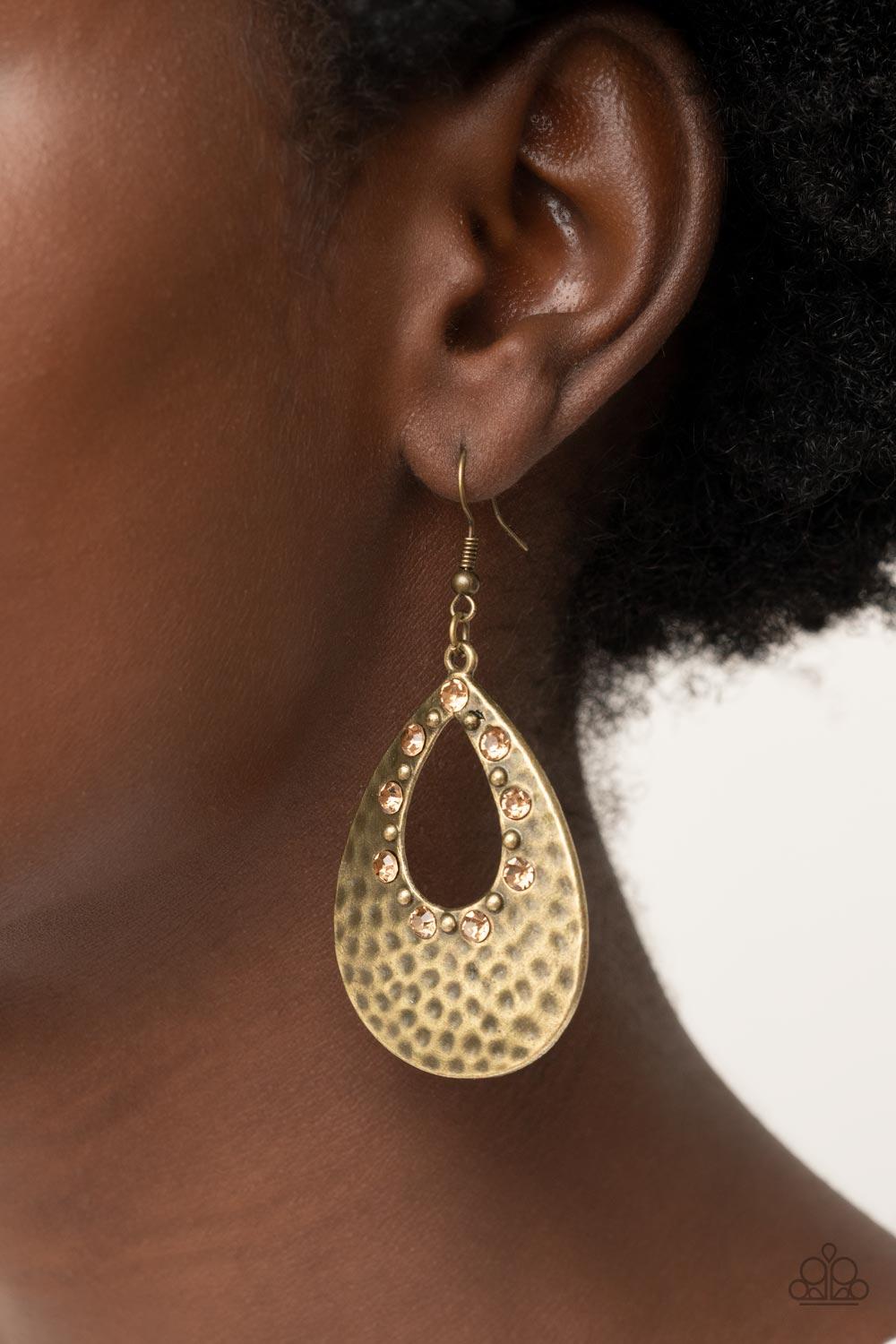Paparazzi Accessories ❋Terraform Twinkle - Brown Earrings❋ Flat Rate Ship $4.50❋ - Image #2