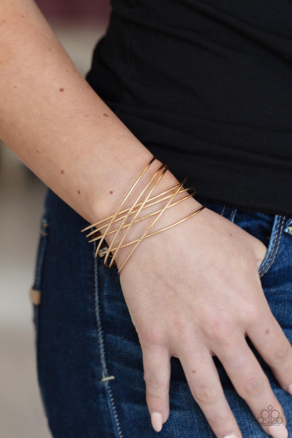 Paparazzi Accessories ❋Strike Out Shimmer - Gold Bracelet❋ Flat Rate Ship $4.50❋ - Image #2