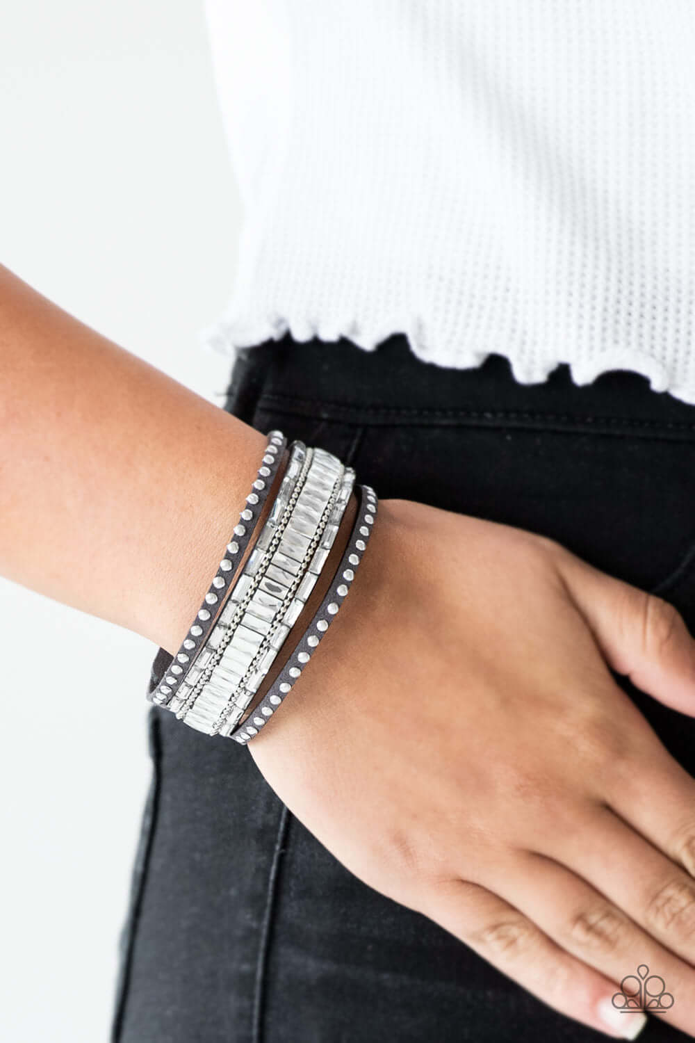 Paparazzi Accessories ✽ Rock Star Rocker - Silver Bracelet✽Flat Rate Ship $4.50✽ - Image #2