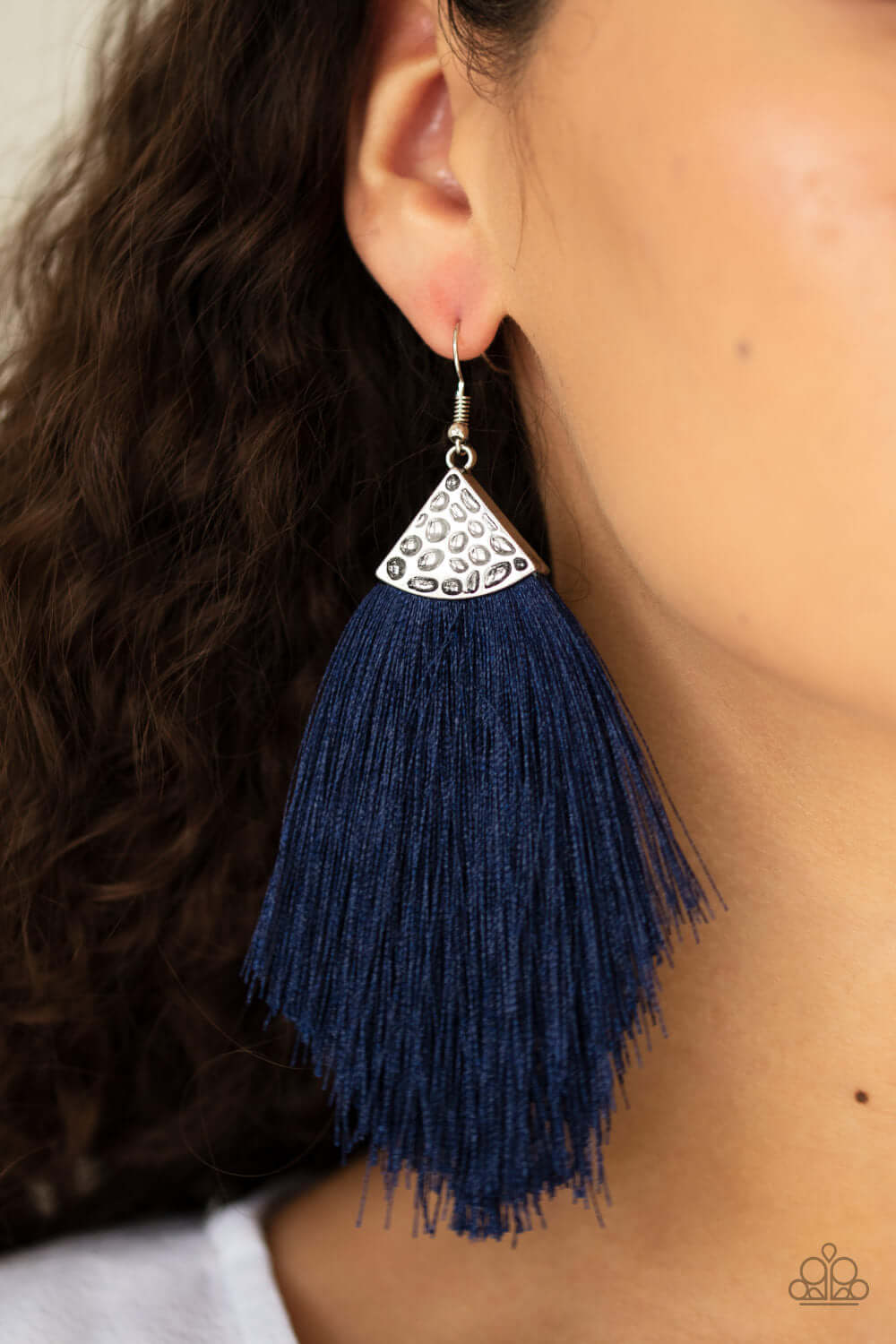 Paparazzi Accessories ✽ Tassel Tempo - Blue Earrings✽Flat Rate Ship $4.50✽ - Image #2