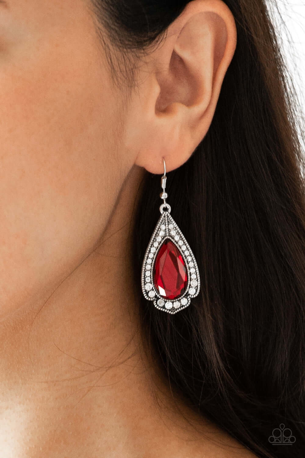 Paparazzi Accessories ✽ Superstar Stardom - Red Earrings✽Flat Rate Ship $4.50✽ - Image #2
