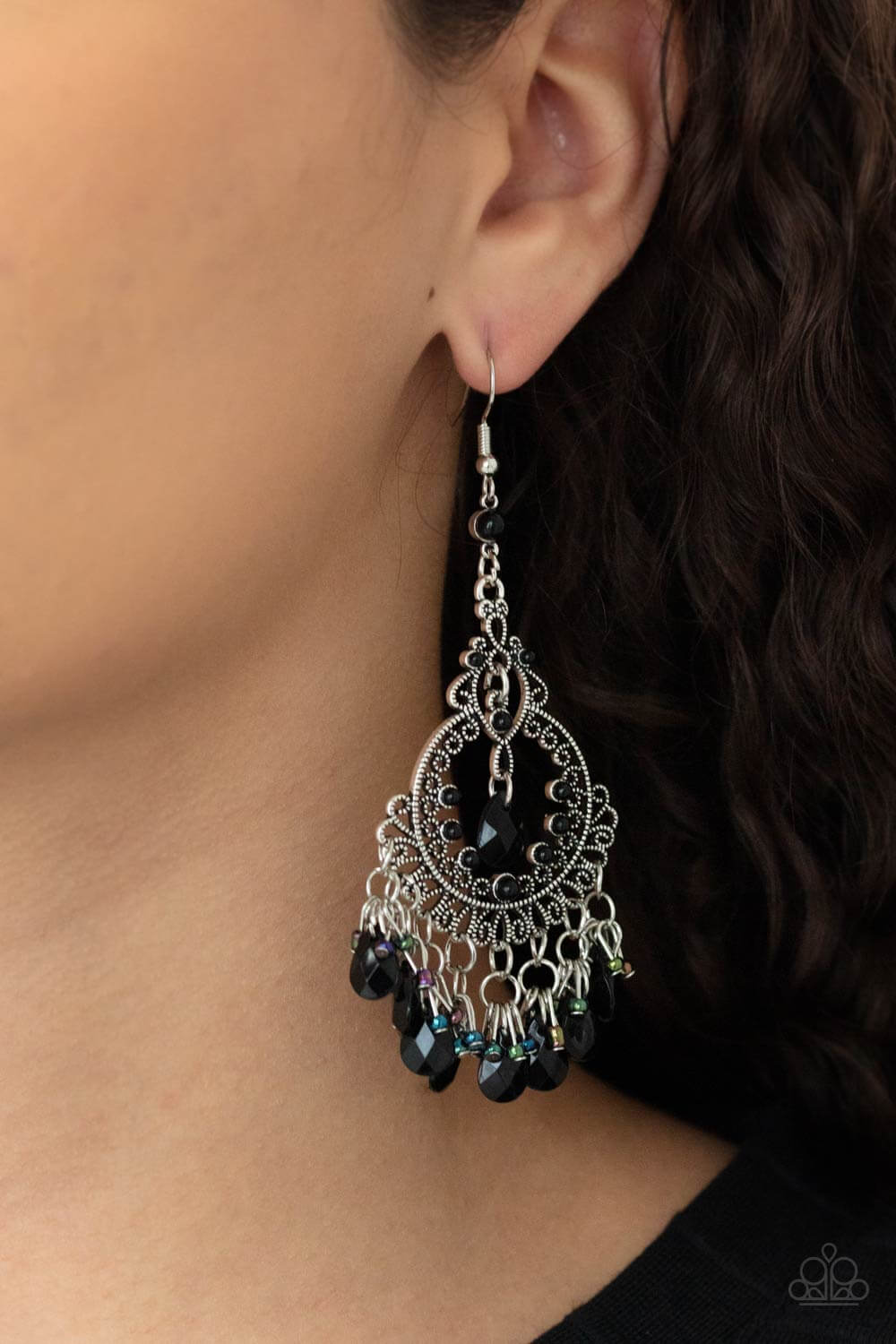 Paparazzi Accessories ❋Ill Take That As A Compliment - Black Earrings❋ Flat Rate Ship $4.50❋ - Image #2
