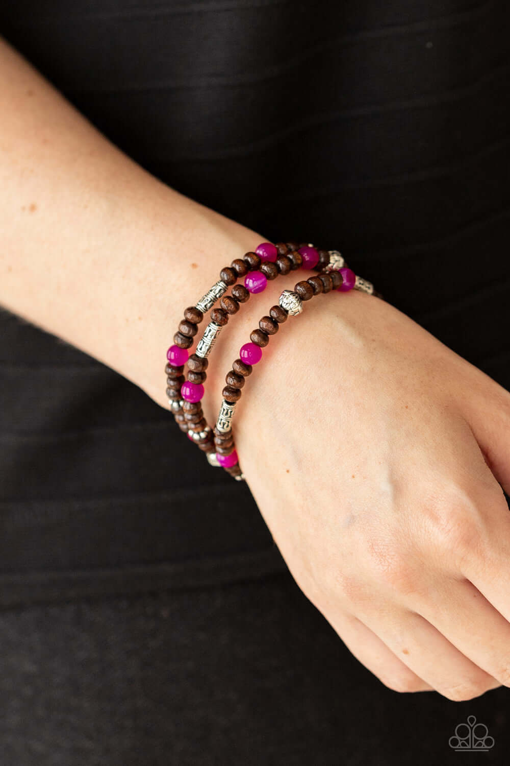 Paparazzi Accessories ✽Woodsy Walkabout - Pink Bracelet✽Flat Rate Ship $4.50✽ - Image #2