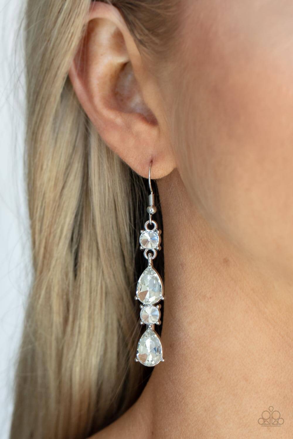 Paparazzi Accessories ❋Raise Your Glass to Glamorous - White Earrings❋ Flat Rate Ship $4.50❋