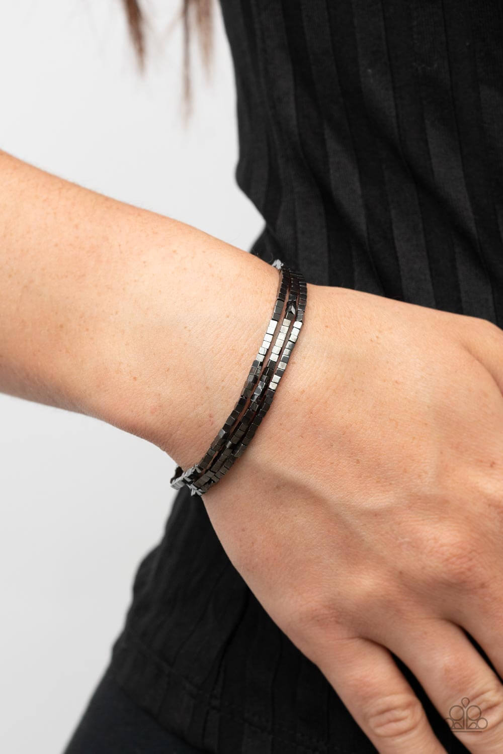 Paparazzi Accessories ❋Block Bash - Black Bracelet❋ Flat Rate Ship $4.50❋ - Image #2