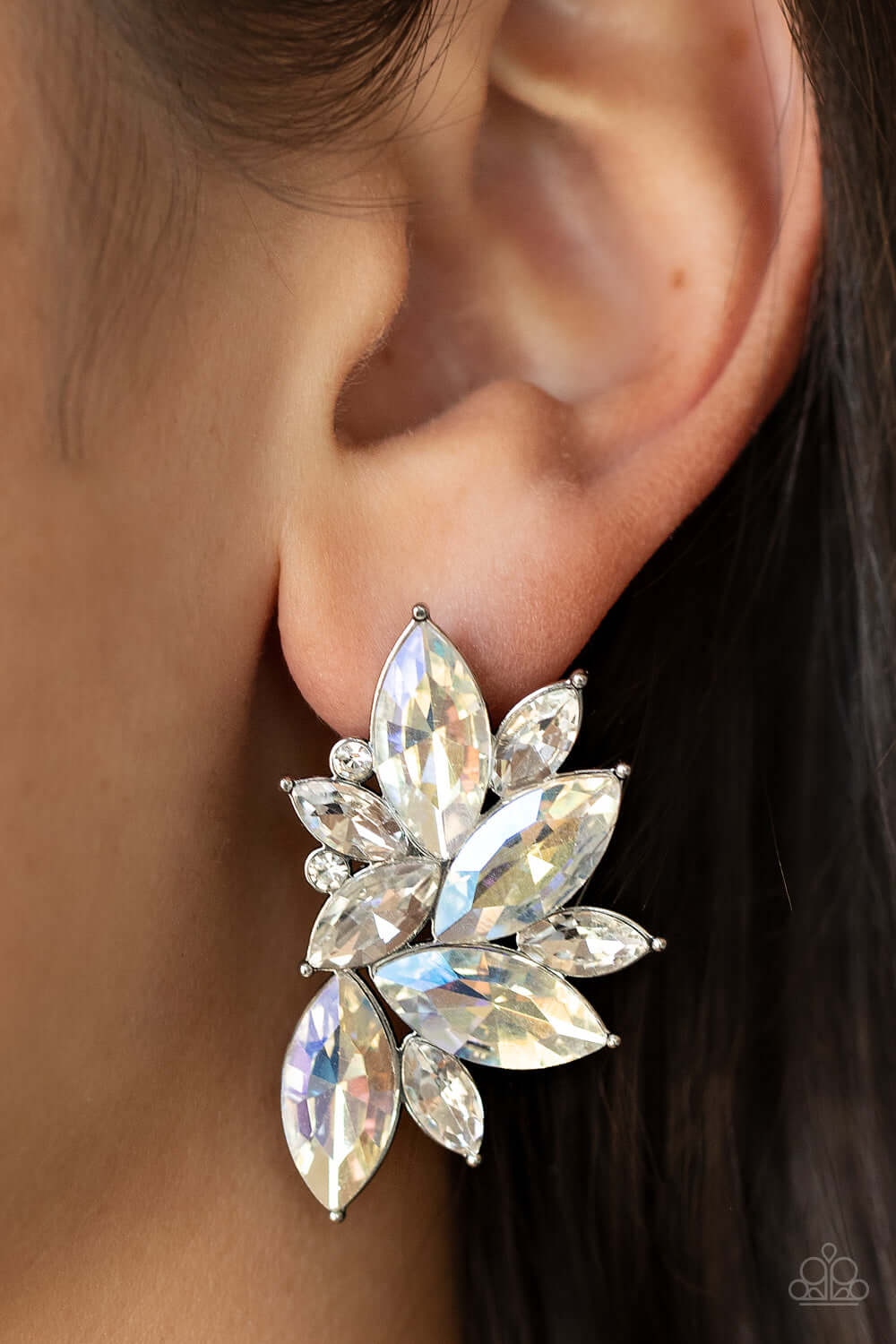 Paparazzi Accessories ❋Instant Iridescence - White Post Earrings❋ Flat Rate Ship $4.50❋ - Image #2