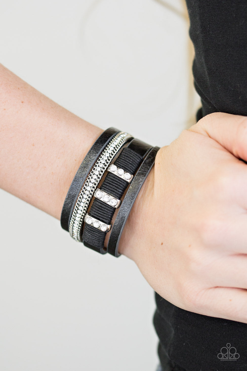 Paparazzi Accessories ✽ FAME Night - Black Bracelet✽Flat Rate Ship $4.50✽