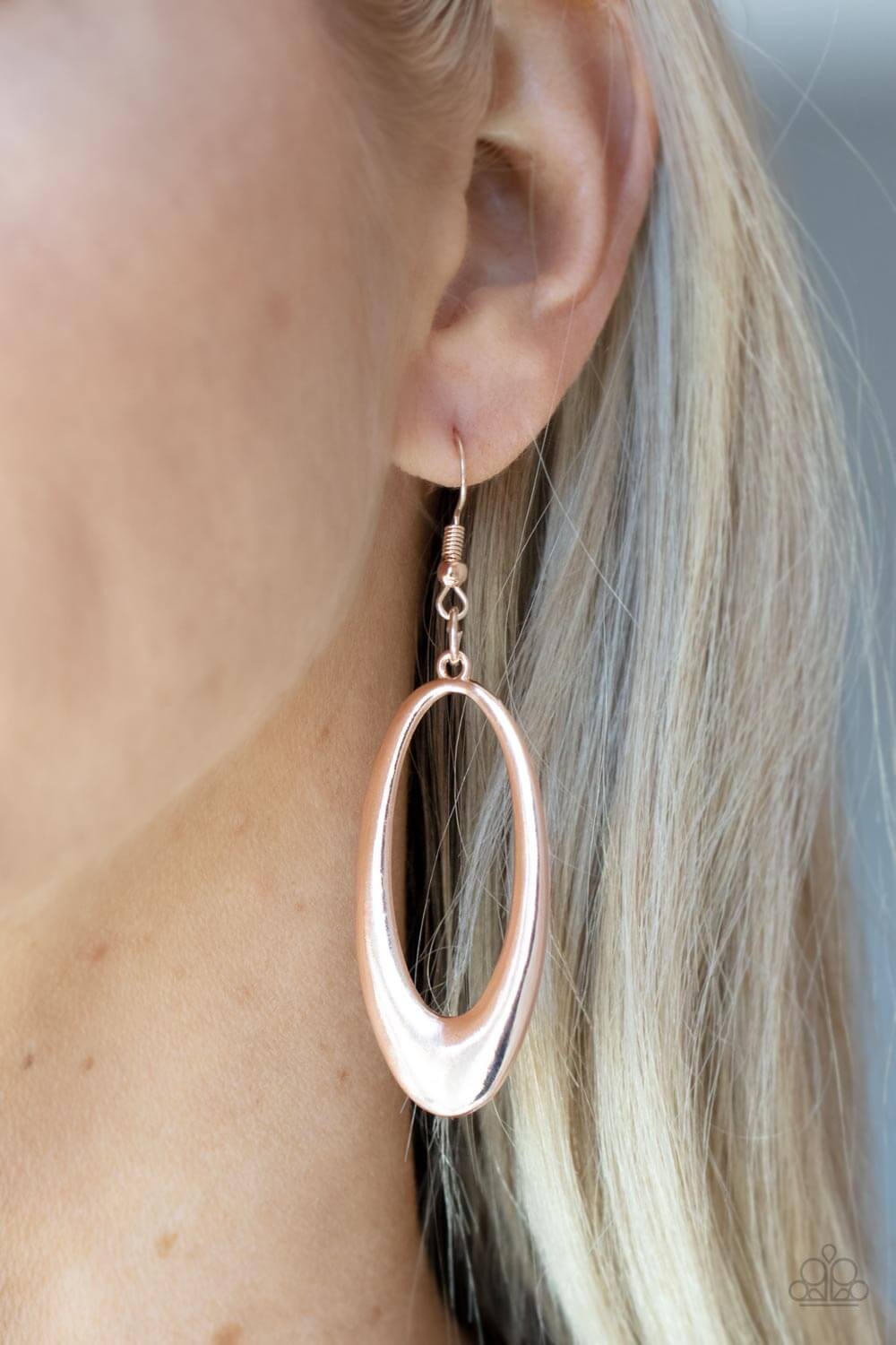 Paparazzi Accessories ❋OVAL The Hill - Rose Gold Earrings❋ Flat Rate Ship $4.50❋