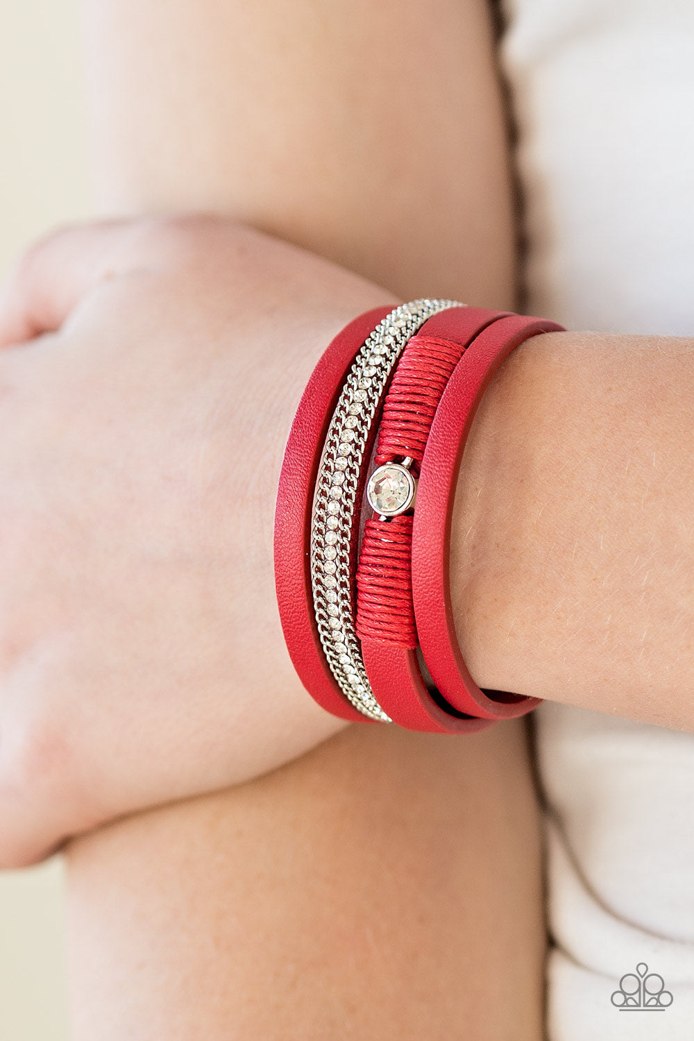 Paparazzi Accessories ✽ Catwalk Craze - Red Bracelet✽Flat Rate Ship $4.50✽