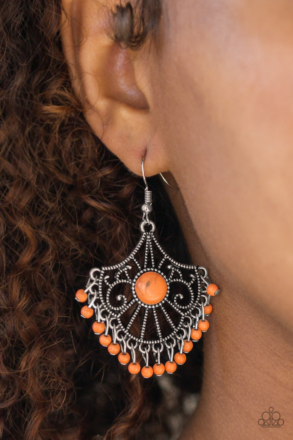 Paparazzi Accessories ✽ Stone Lagoon - Orange Earrings✽Flat Rate Ship $4.50✽