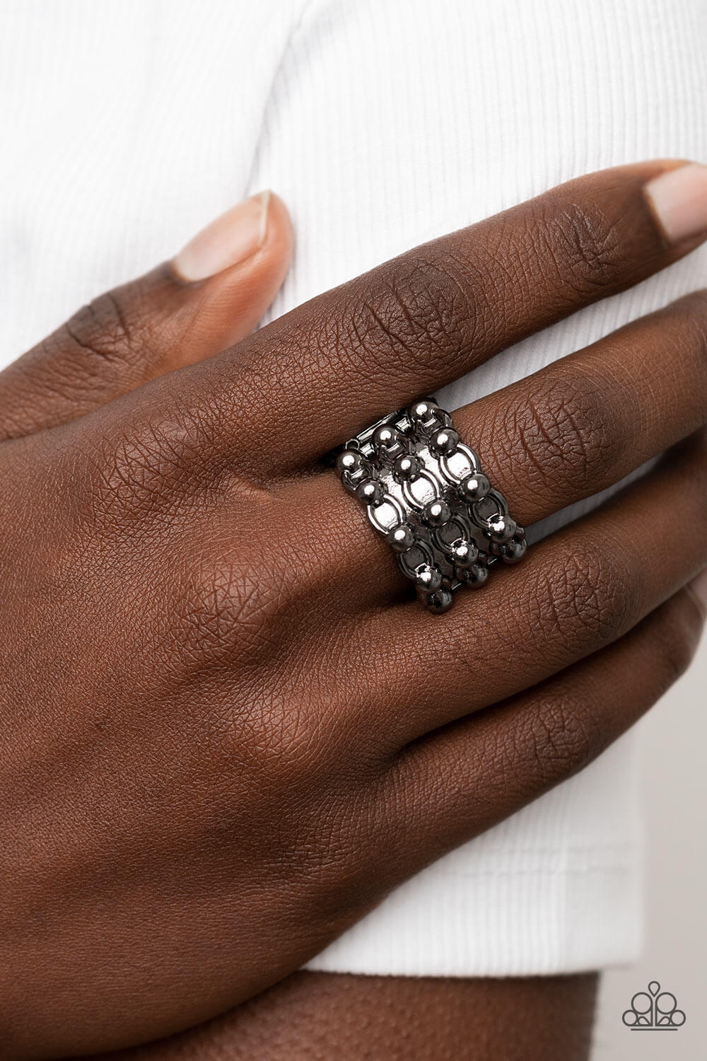 Paparazzi Accessories ❋Dauntless Demeanor - Black Ring❋ Flat Rate Ship $4.50❋ - Image #2