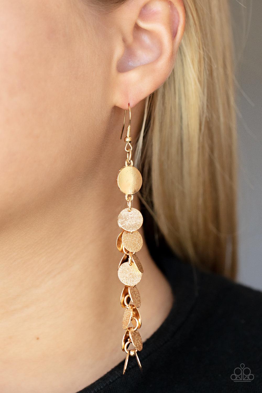 Paparazzi Accessories ❋Game CHIME - Gold Earrings❋ Flat Rate Ship $4.50❋ - Image #2