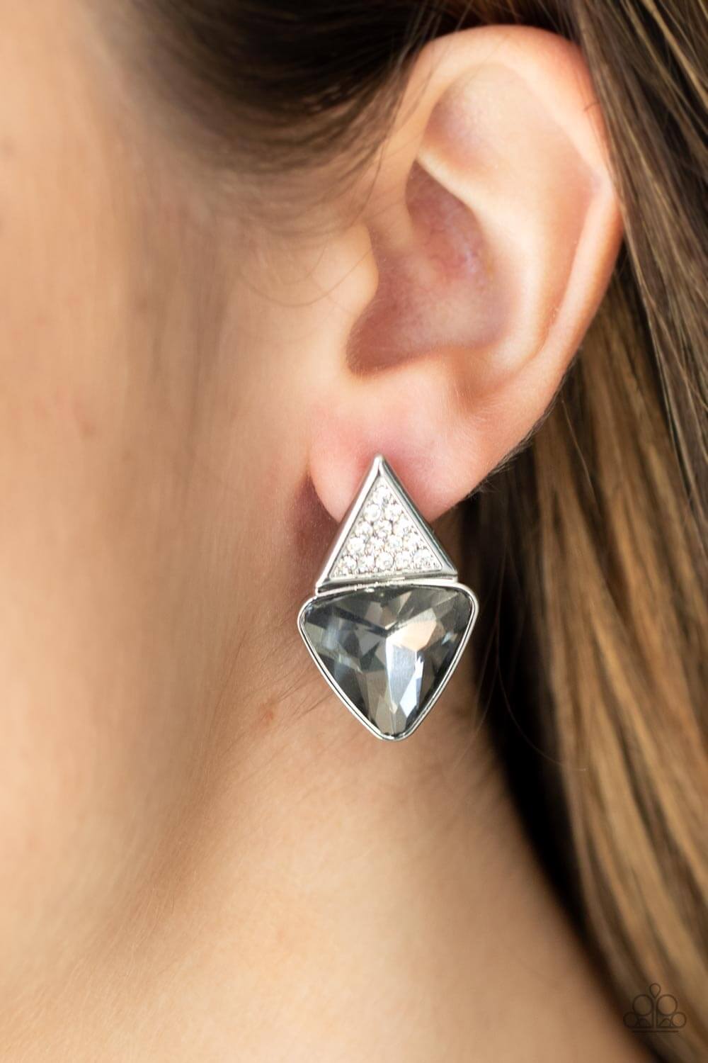 Paparazzi Accessories ❋Risky Razzle - Silver Post Earrings❋ Flat Rate Ship $4.50❋ - Image #2