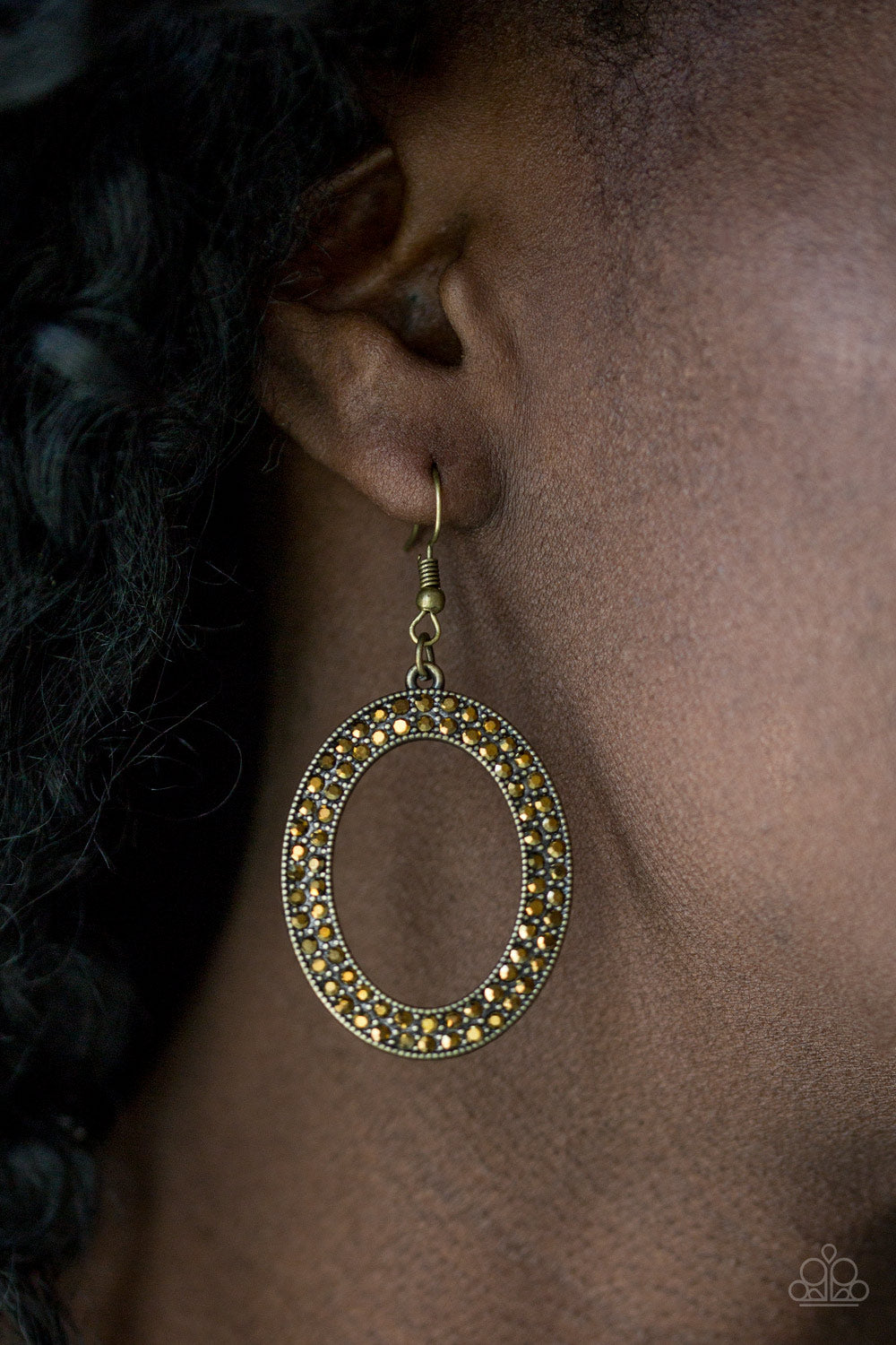 Paparazzi Accessories ✽ Go Down In Glitter - Brass Earrings✽Flat Rate Ship $4.50✽