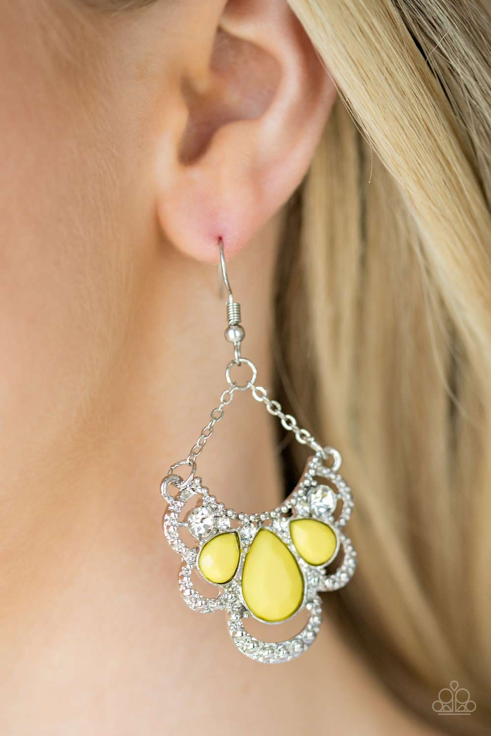 Paparazzi Accessories ✽ Caribbean Royalty - Yellow Earrings✽Flat Rate Ship $4.50✽