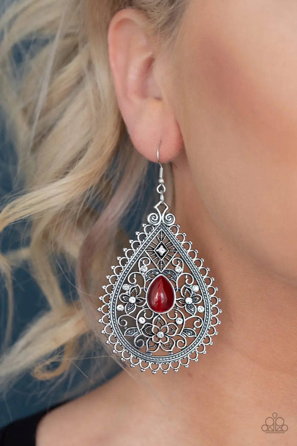 Paparazzi Accessories ✽ Eden Glow - Red Earrings✽Flat Rate Ship $4.50✽ - Image #2