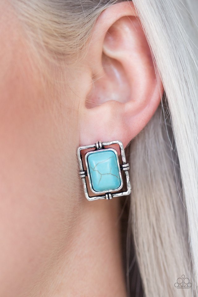 Paparazzi Accessories ✽Center STAGECOACH - Blue Post Earrings✽Flat Rate Ship $4.50✽