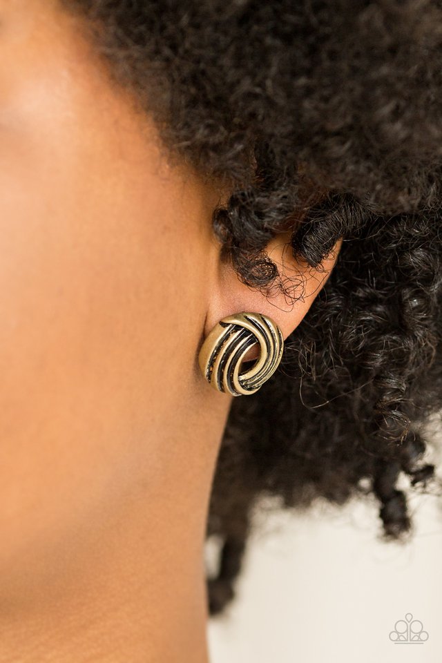 Paparazzi Accessories ❋Rare Refinement - Brass Post Earrings❋ Flat Rate Ship $4.50❋