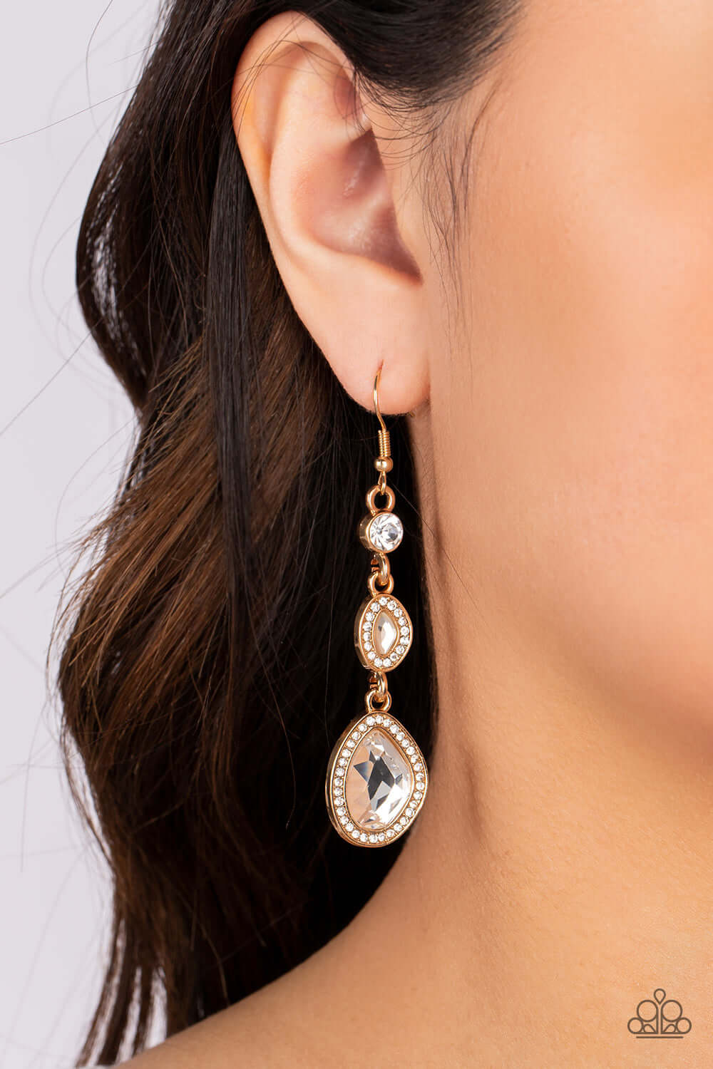 Paparazzi Accessories ❋Dripping Self-Confidence - Gold Earrings❋ Flat Rate Ship $4.50❋ - Image #2
