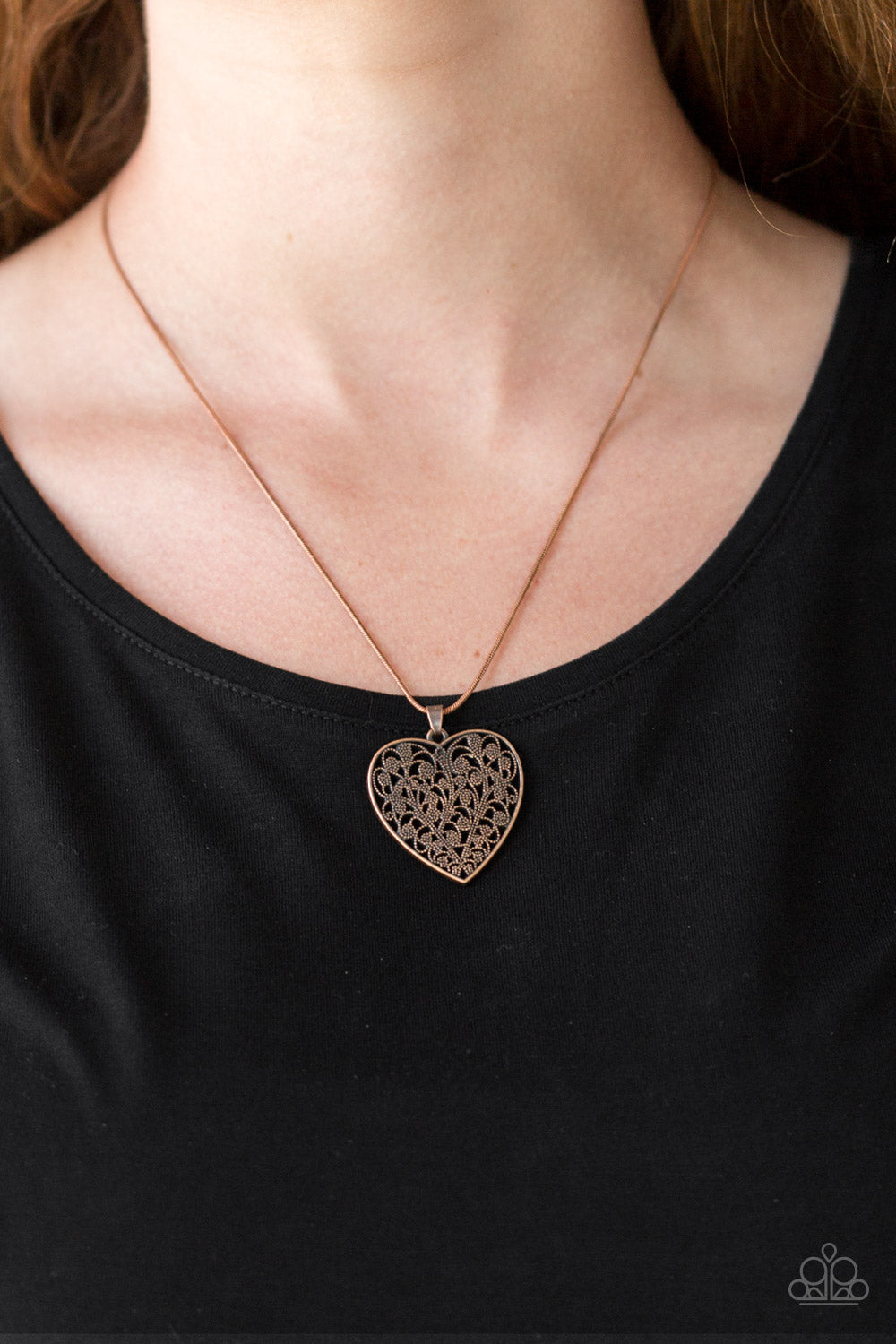 Paparazzi Accessories ✽ Look Into Your Heart - Copper Necklace✽Flat Rate Ship $4.50✽