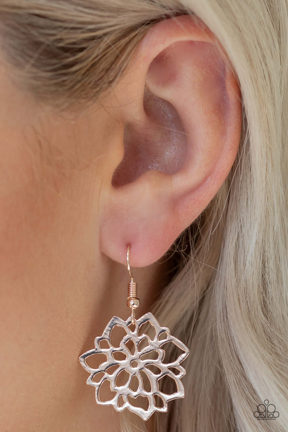 Paparazzi Accessories ✽ Darling Dahlia - Rose Gold Earrings✽Flat Rate Ship $4.50✽ - Image #2