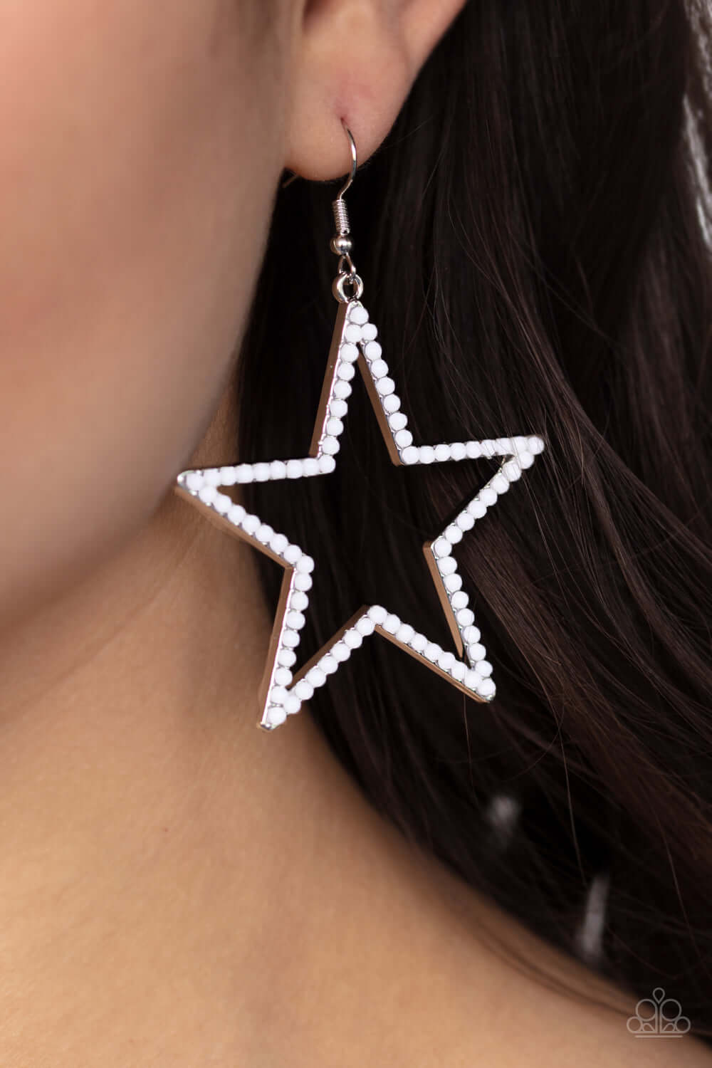 Paparazzi Accessories ✽ Count Your Stars - White Earrings✽Flat Rate Ship $4.50✽ - Image #2
