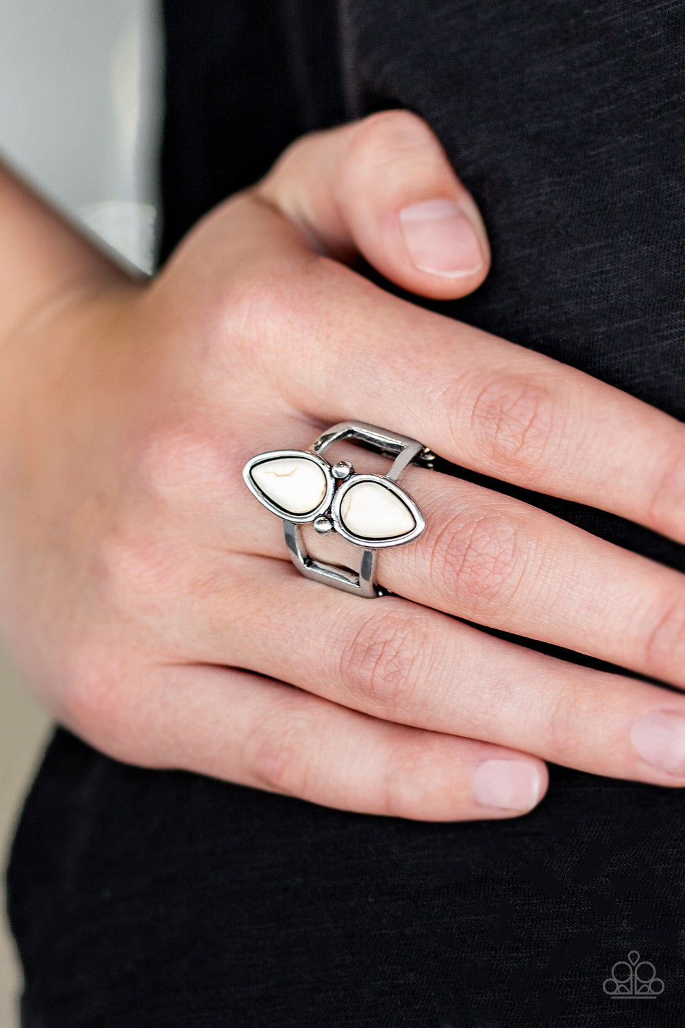 Paparazzi Accessories ✽ Simply Saharan - White Ring✽Flat Rate Ship $4.50✽