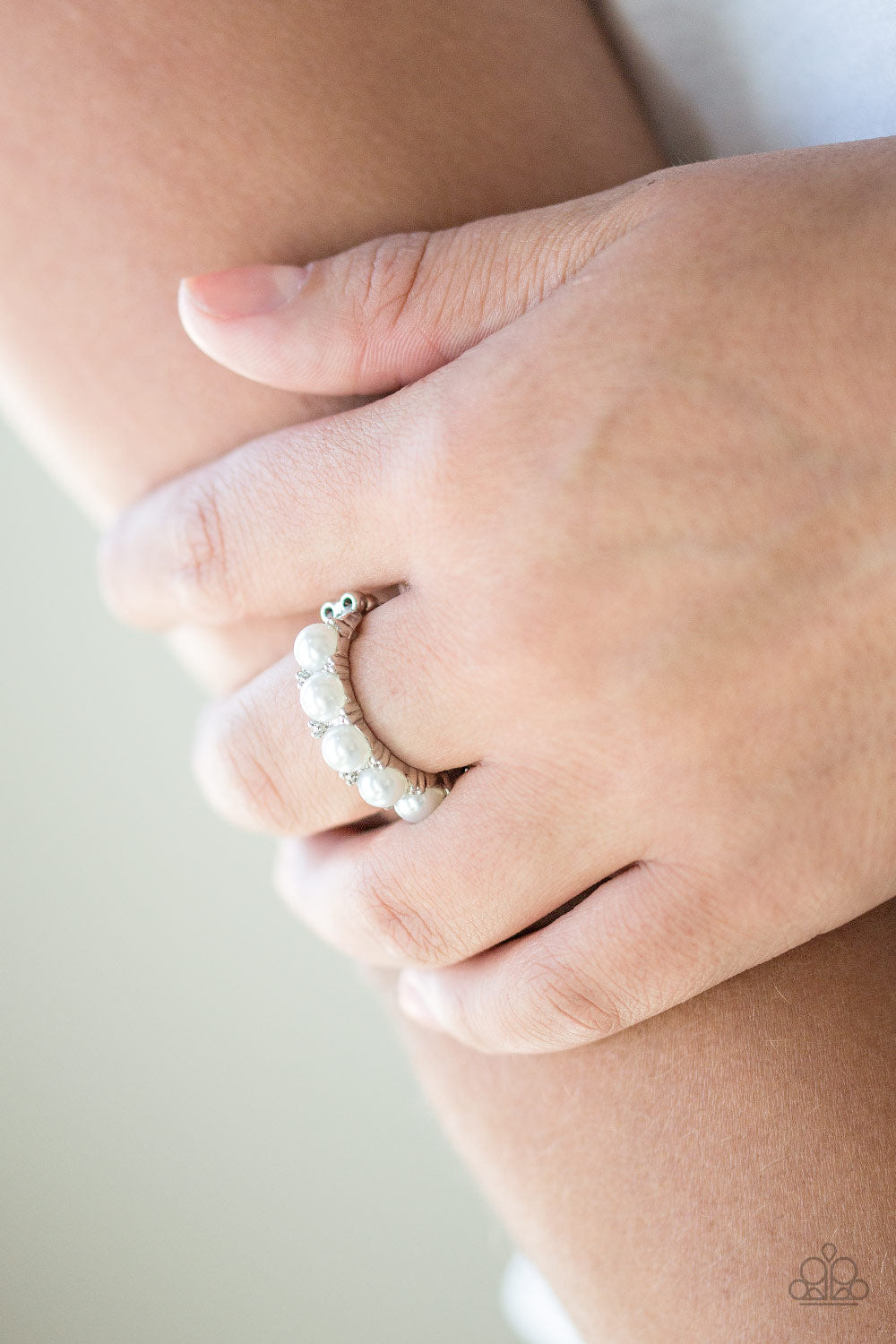 Paparazzi Accessories ✽ Mermaid Mamba - White Ring✽Flat Rate Ship $4.50✽