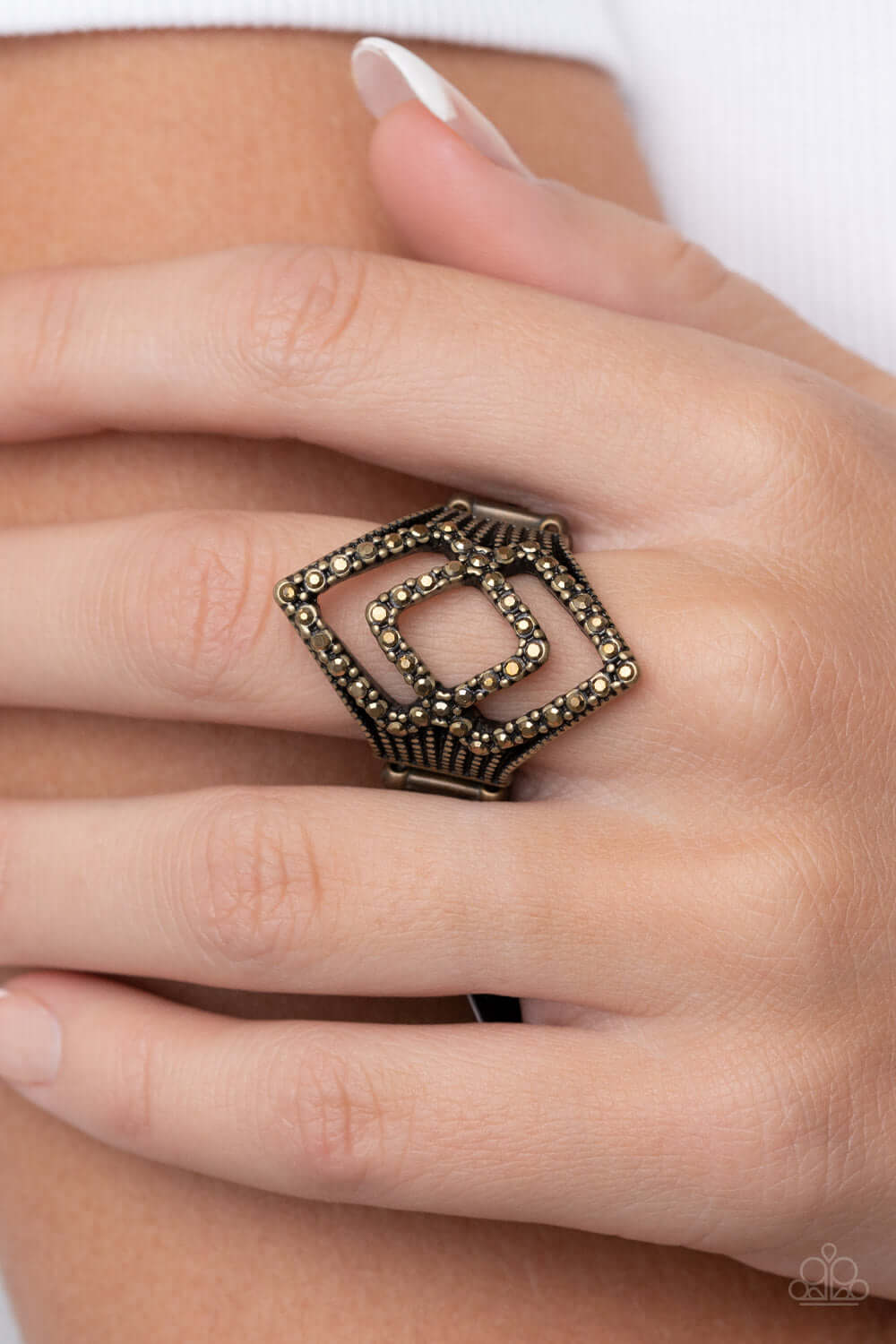 Paparazzi Accessories ❋Diamond Duet - Brass Ring❋ Flat Rate Ship $4.50❋ - Image #2