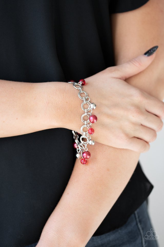 Paparazzi Accessories ✽ Fancy Fascination - Red Bracelet ✽ Flat Rate Ship $4.50✽