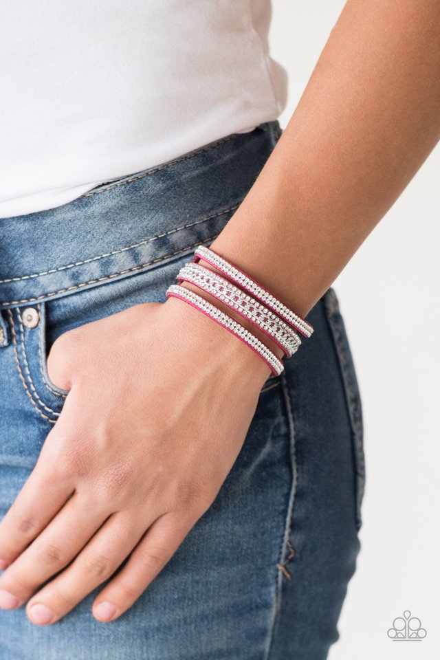 Paparazzi Accessories ✽Rollin In Rhinestones - Pink Bracelet✽Flat Rate Ship $4.50✽