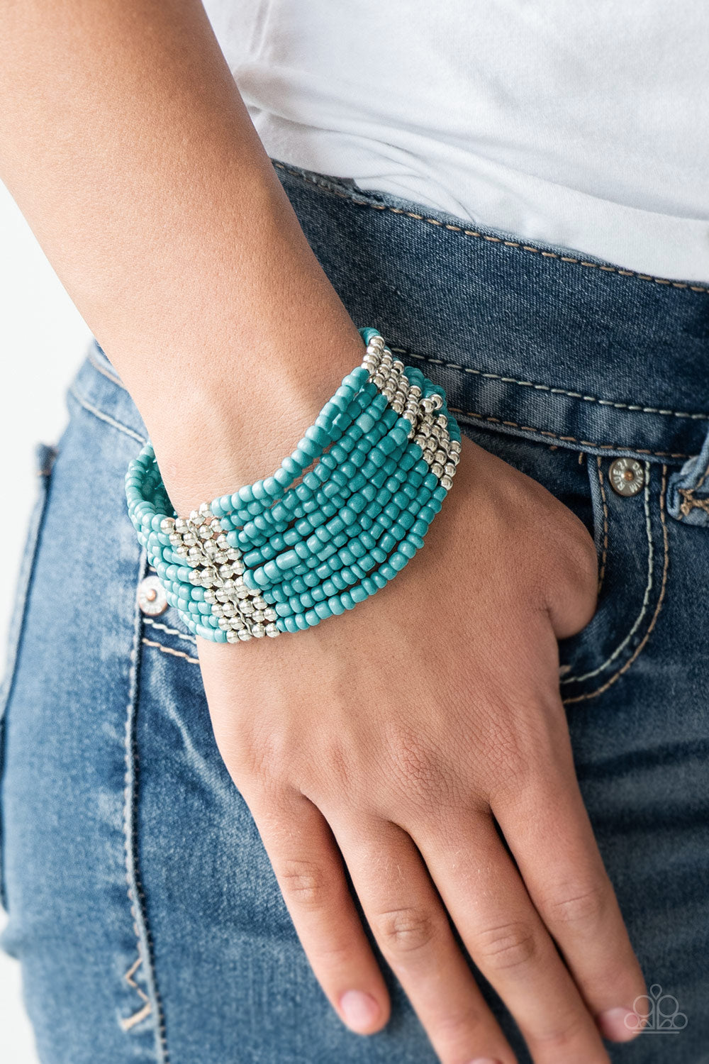 Paparazzi Accessories ✽ Outback Odyssey - Blue Bracelet✽Flat Rate Ship $4.50✽