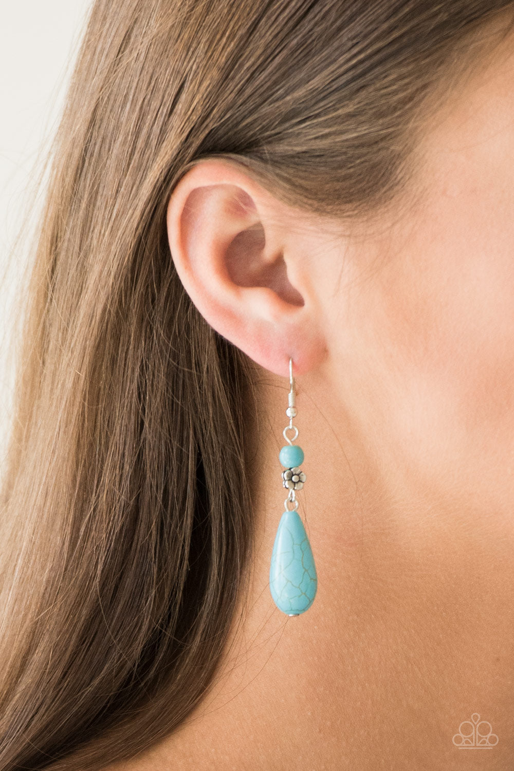 Paparazzi Accessories ✽ Sandstone Sunflowers - Blue Earrings✽Flat Rate Ship $4.50✽