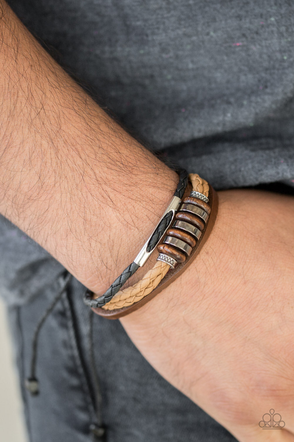 Paparazzi Accessories ✽ Sole Survivor - Brown Bracelet✽Flat Rate Ship $4.50✽