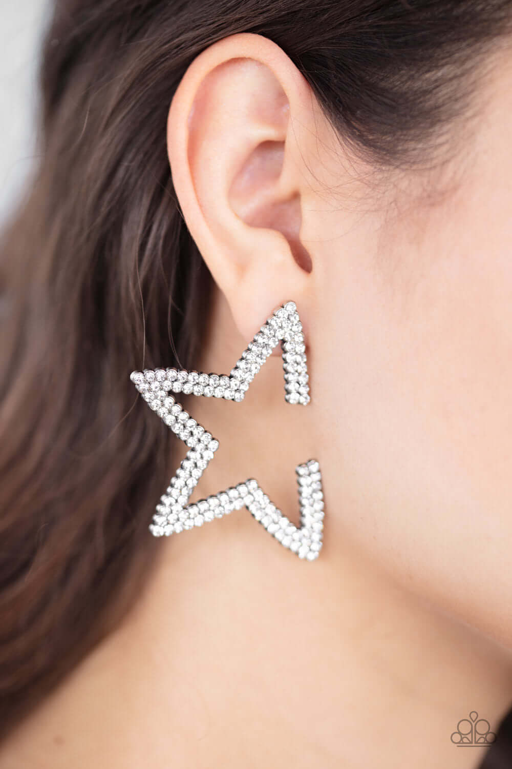 Paparazzi Accessories ✽ Star Player - White Post Earrings✽Flat Rate Ship $4.50✽ - Image #2
