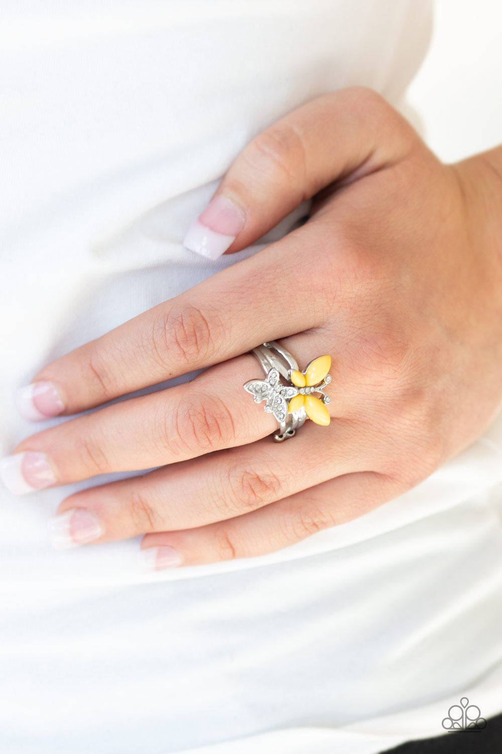Paparazzi Accessories ✽ Flutter Flirt - Yellow Ring✽Flat Rate Ship $4.50✽