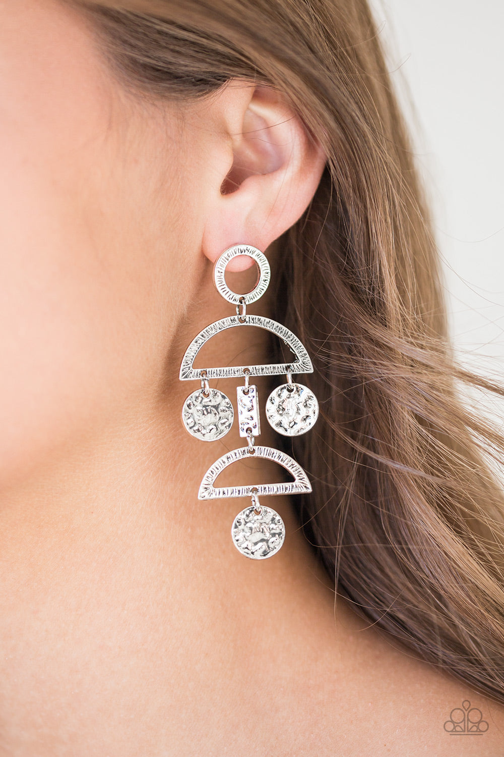 Paparazzi Accessories ✽ Incan Eclipse - Silver Post Earrings✽Flat Rate Ship $4.50✽