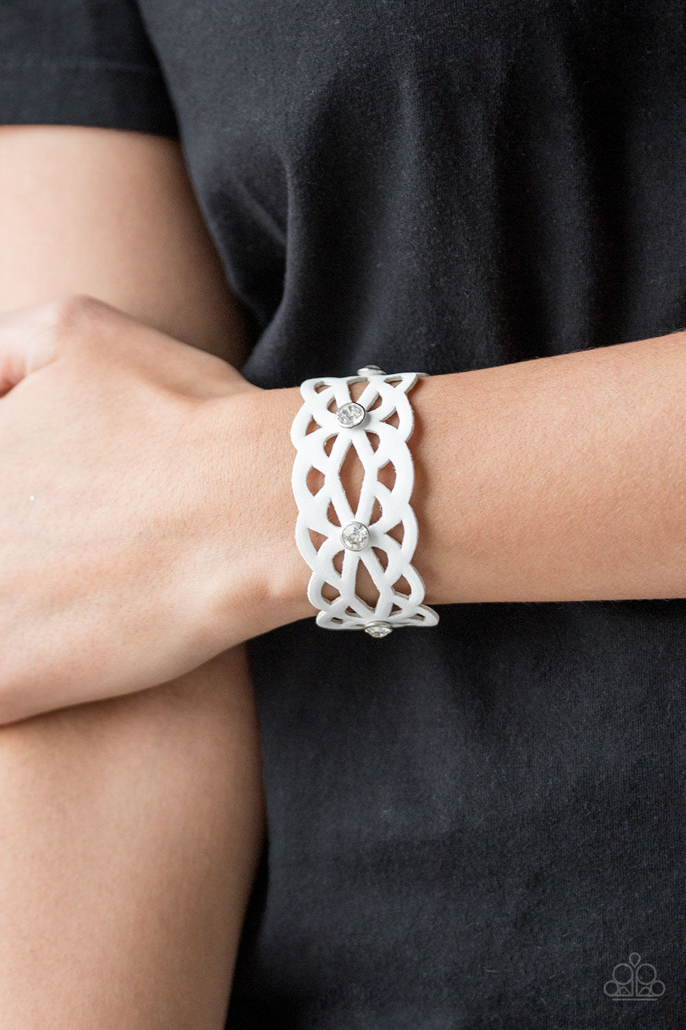 Paparazzi Accessories ✽ Runaway Radiance - White Bracelet✽Flat Rate Ship $4.50✽
