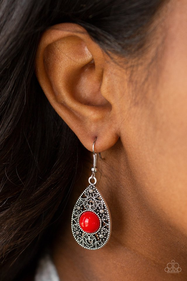 Paparazzi Accessories ❋From POP To Bottom - Red Earrings❋ Flat Rate Ship $4.50❋