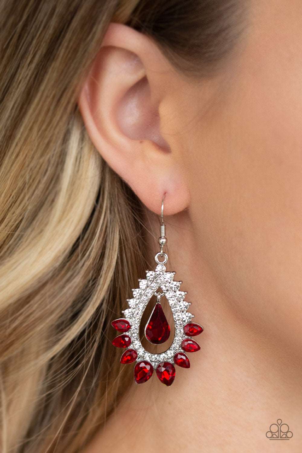 Paparazzi Accessories ✽ Boss Brilliance - Red Earrings✽Flat Rate Ship $4.50✽