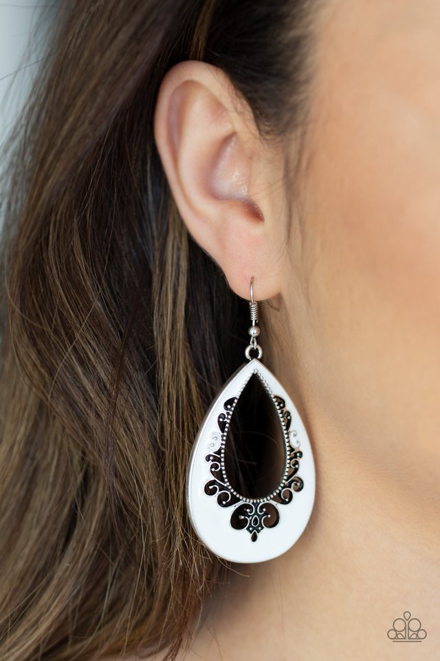 Paparazzi Accessories ✽Compliments To The CHIC - White Earrings✽Flat Rate Ship $4.50✽