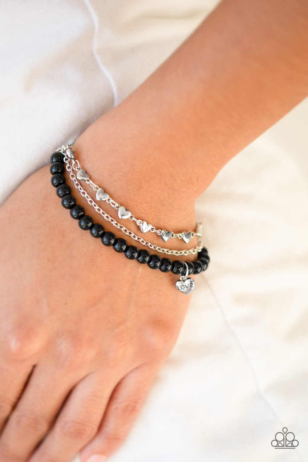 Paparazzi Accessories ✽ Love Like You Mean It - Black Bracelet✽Flat Rate Ship $4.50✽